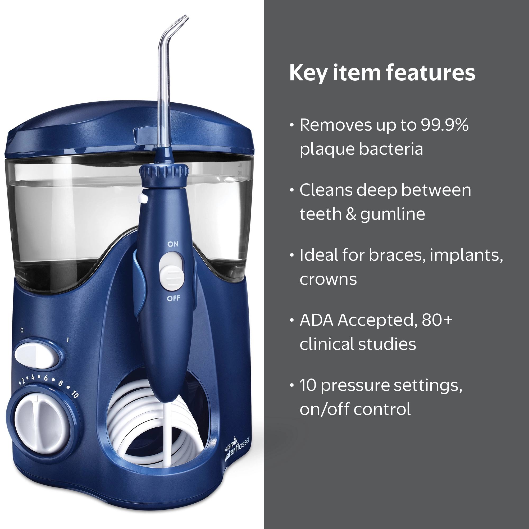 Waterpik Ultra Water Flosser with 10 Settings, 6 Tips, ADA