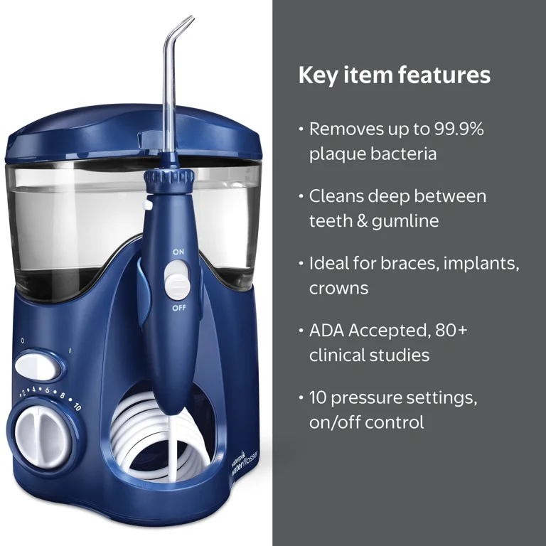 Waterpik Ultra Water Flosser with 10 Settings, 6 Tips, ADA