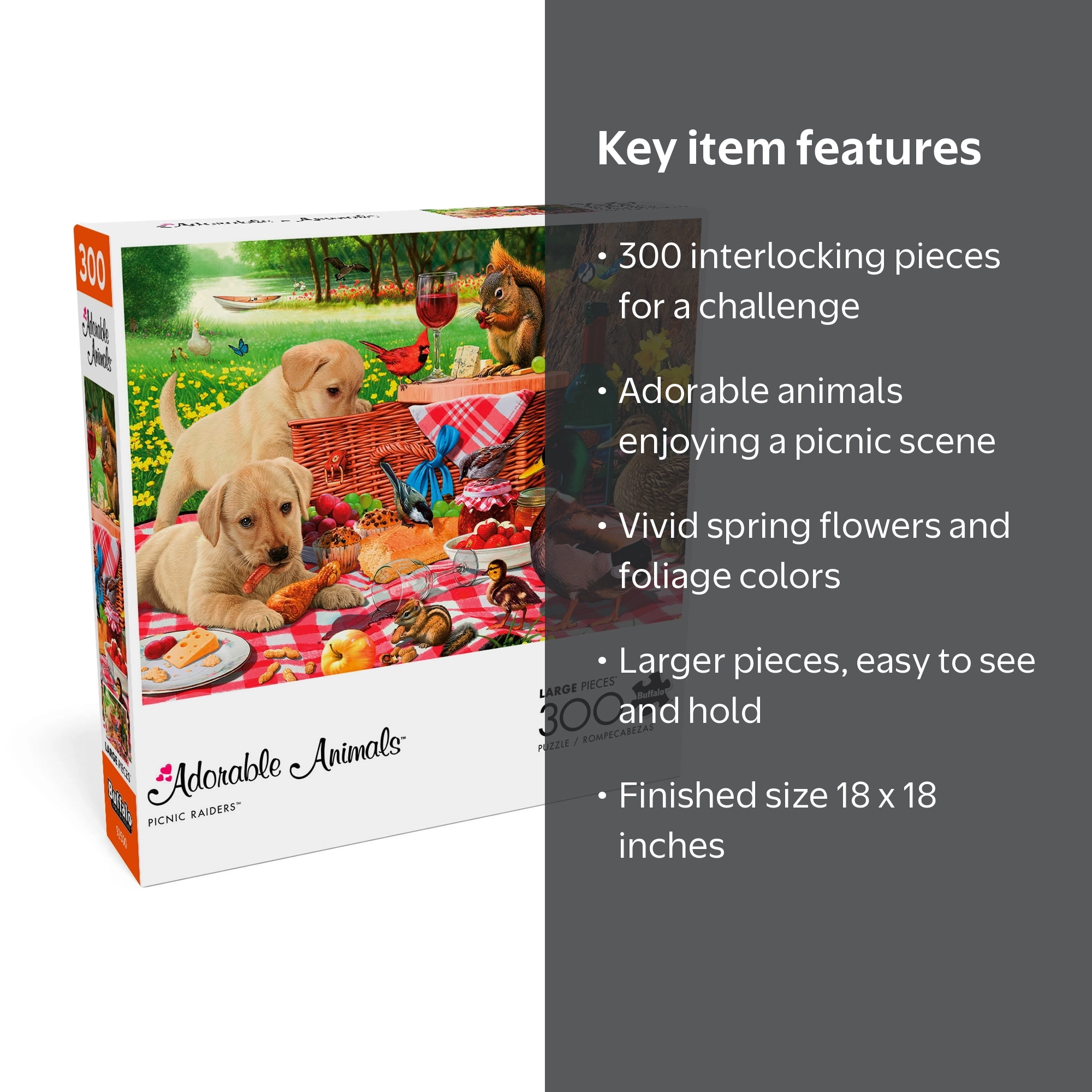Buffalo Games Adorable Animals Picnic Raiders 300-Piece