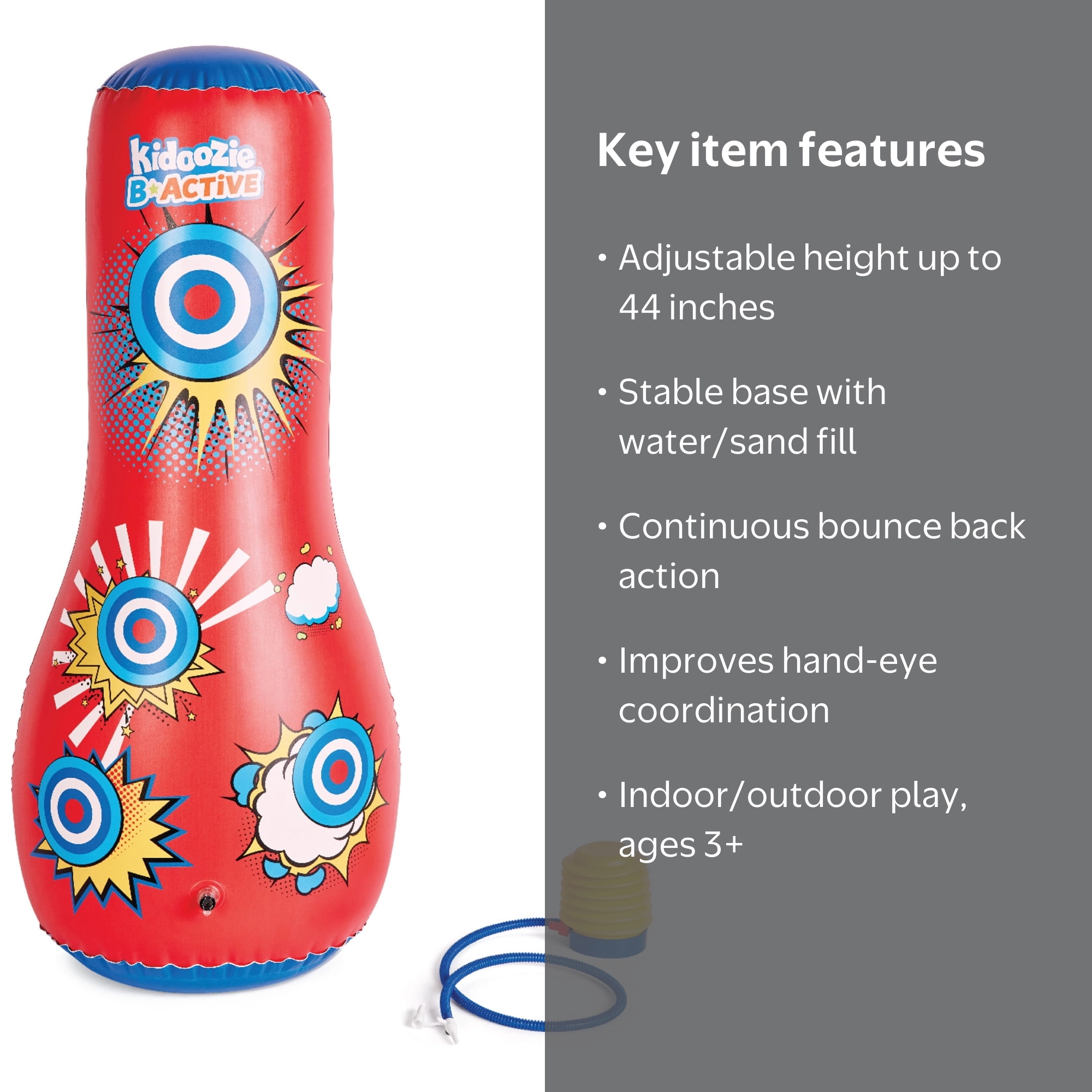 Kidoozie B-Active Bounce Back Punching Bag for Indoor & Outdoor
