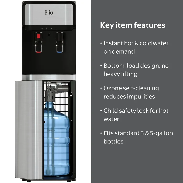 Brio Bottom Load Water Cooler Dispenser for 5 Gallon Bottles Brio Bottom Load Water Cooler Dispenser for 5 Gallon Bottles