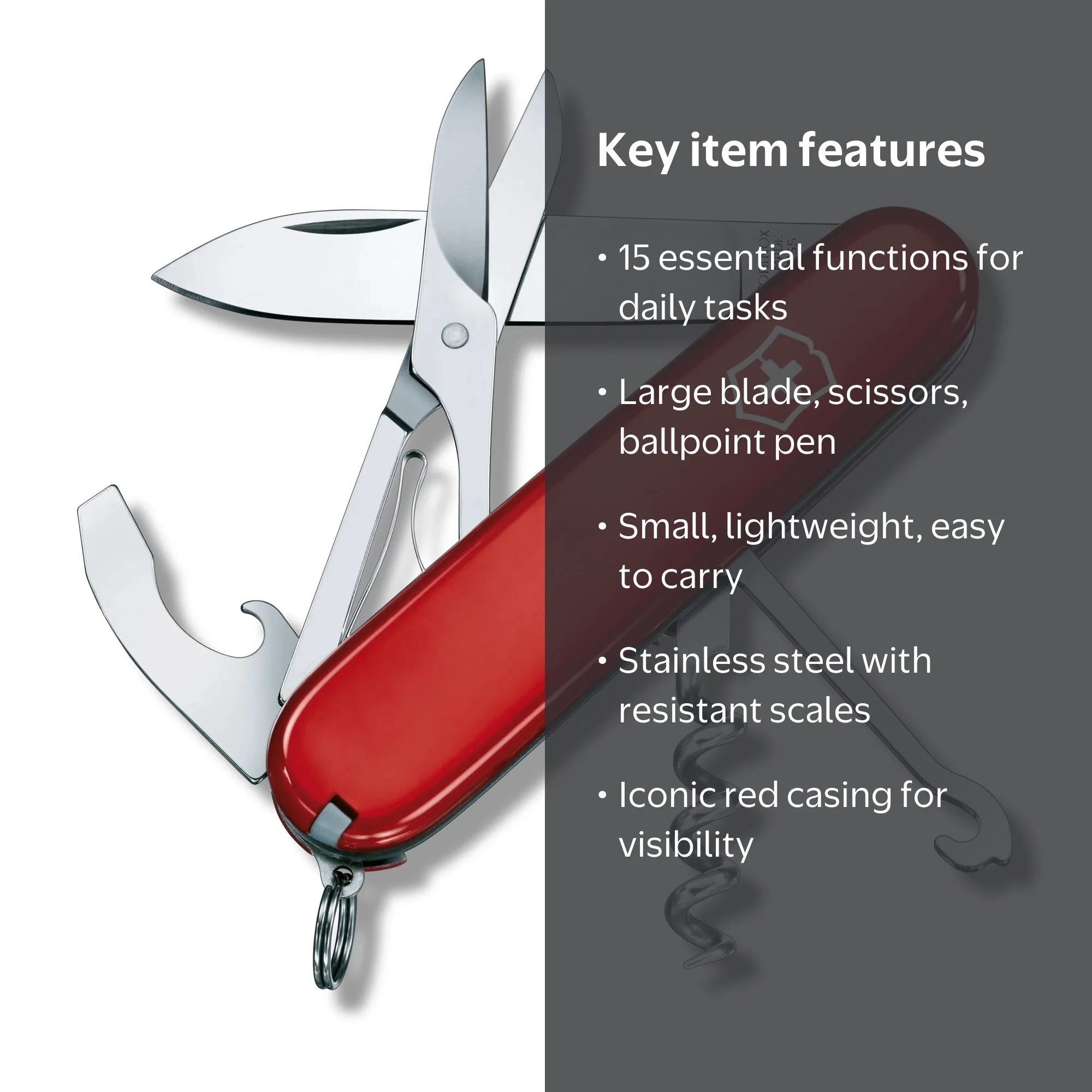 Victorinox, Compact Swiss Army Knife, 15 Functions, Red - Walmart.com