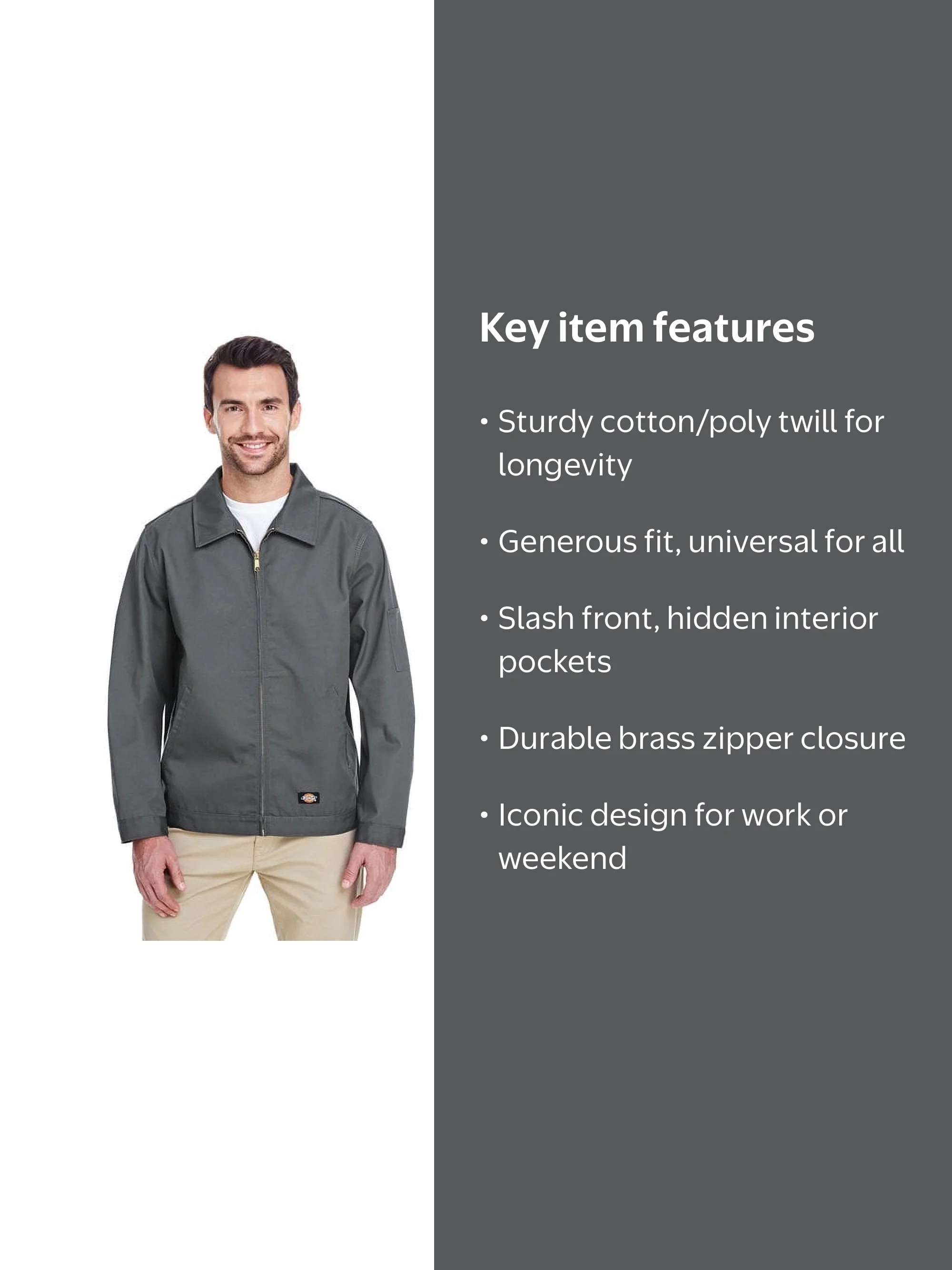 Dickies Men's Genuine Work Coat, Unlined Eisenhower Twill Jacket