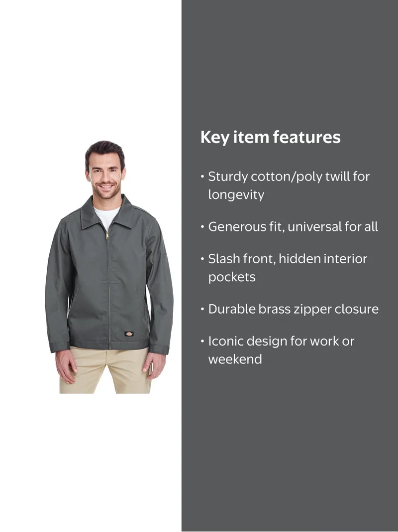 Dickies Men's Genuine Work Coat, Unlined Eisenhower Twill Jacket