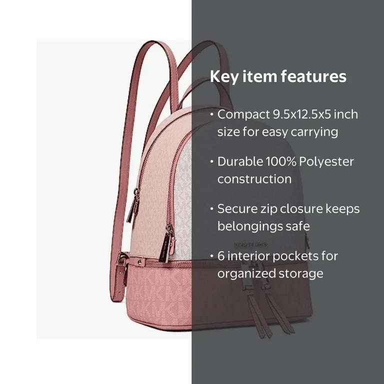 Michael Kors Rhea Zip Medium Backpack Primrose M - Walmart.com