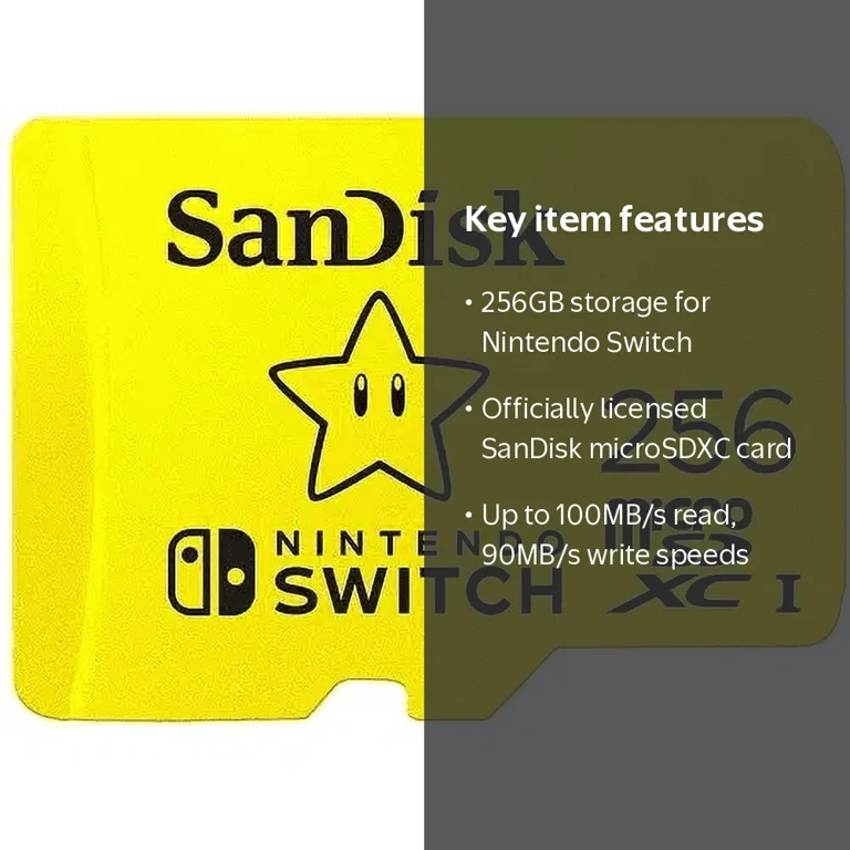 SanDisk - 256GB microSDXC UHS-I Memory Card for Nintendo Switch
