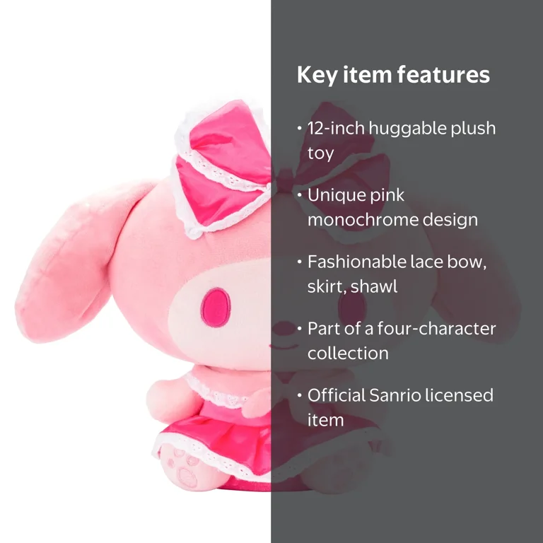 My Melody 12 inch Pink Monochrome Plush - Hello Kitty and Friends