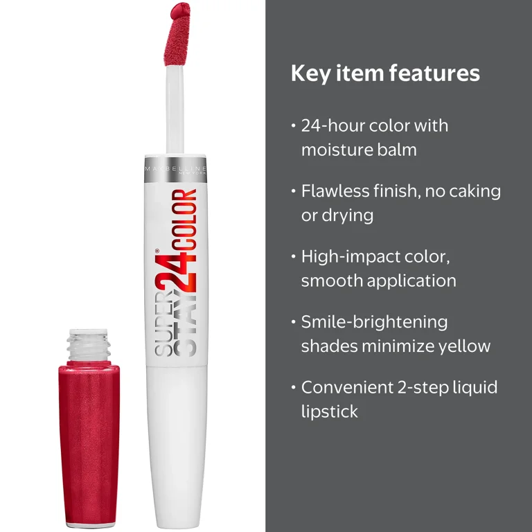Maybelline SuperStay 24 2-Step Liquid Lipstick, All Day Cherry