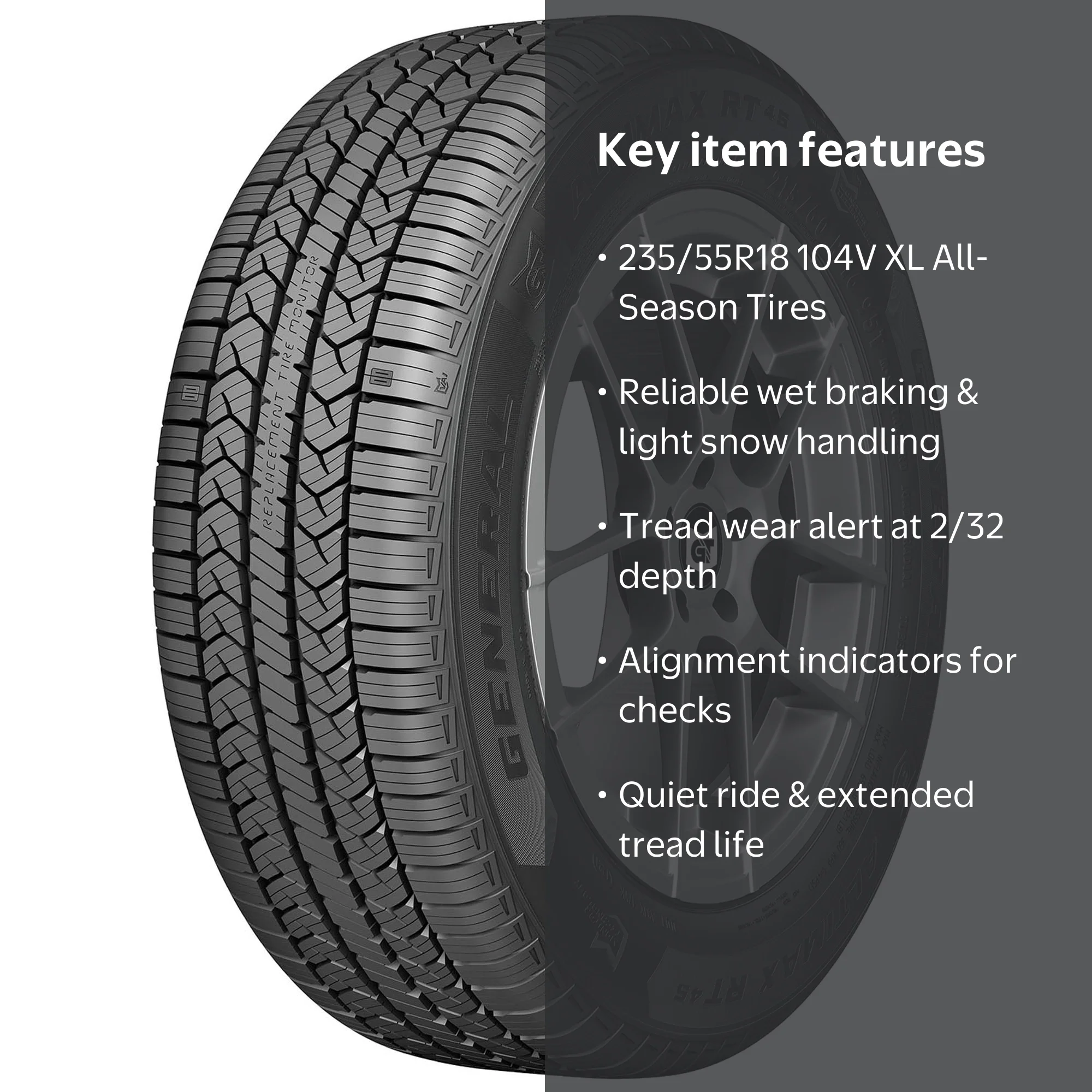 General AltiMAX RT45 All Season 235/55R18 104V XL Passenger Tire