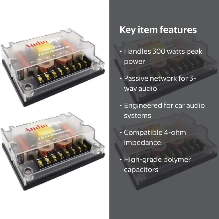 4 PACK 3 way Crossover CRX-303 300 Watts Passive Crossover Car