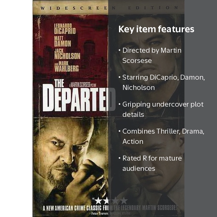 The Departed DVD, Feature, Thriller, Drama, Action, Suspense