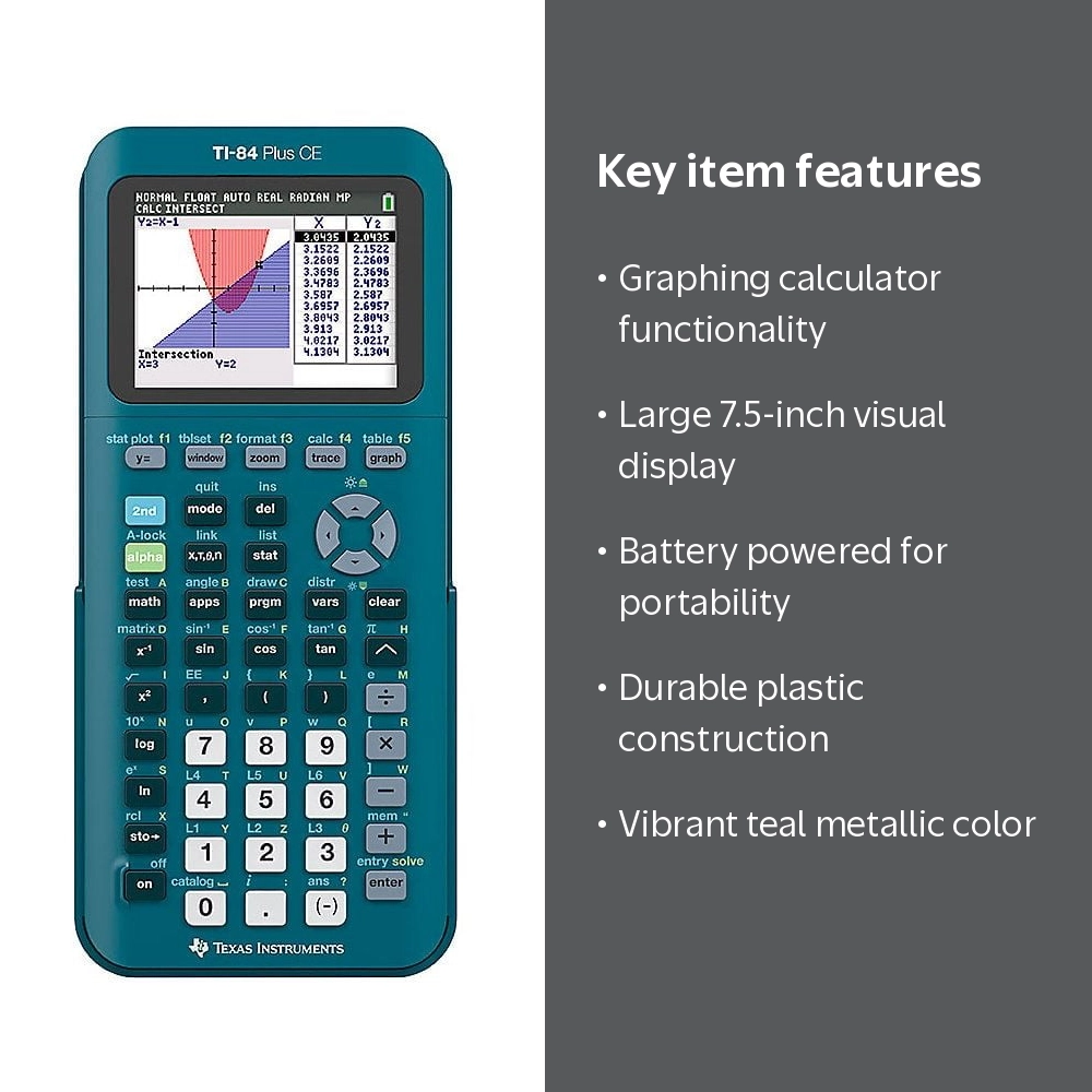 Texas Instruments, Graphing Calculator, 7.5 inch, Teal - Walmart.com