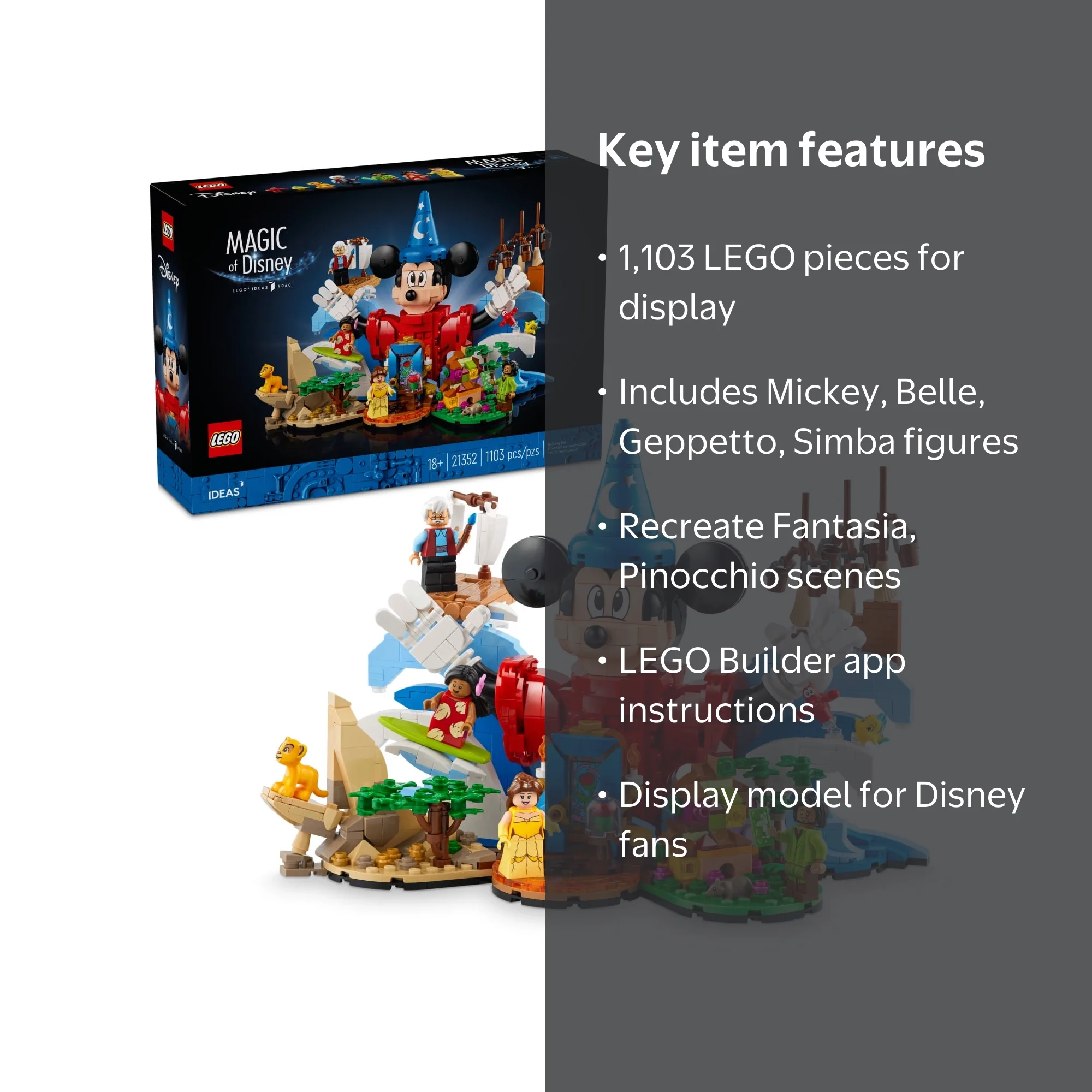 LEGO Ideas Magic of Disney Building Set, Collectible Display Model