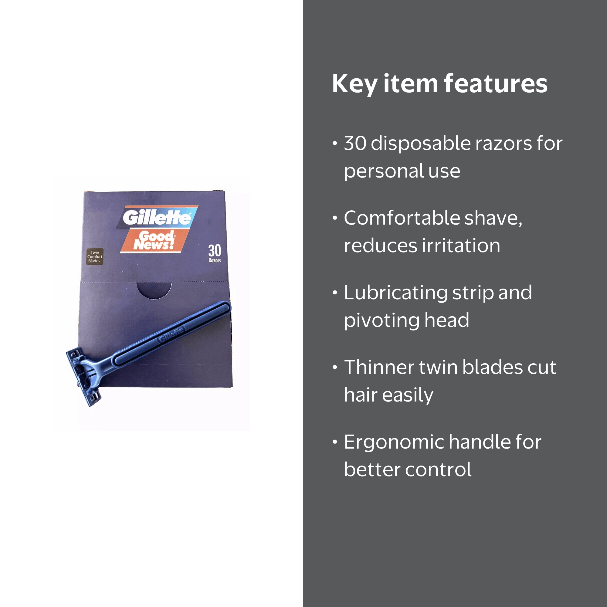 Good News Disposable Razors, Twin Blade, Comfortable Shave, Pack