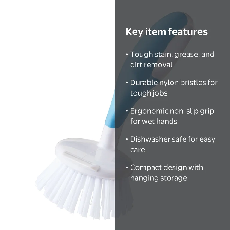 Great Value Small Handy Scrubber Blue, Durable Ergonomic Kitchen