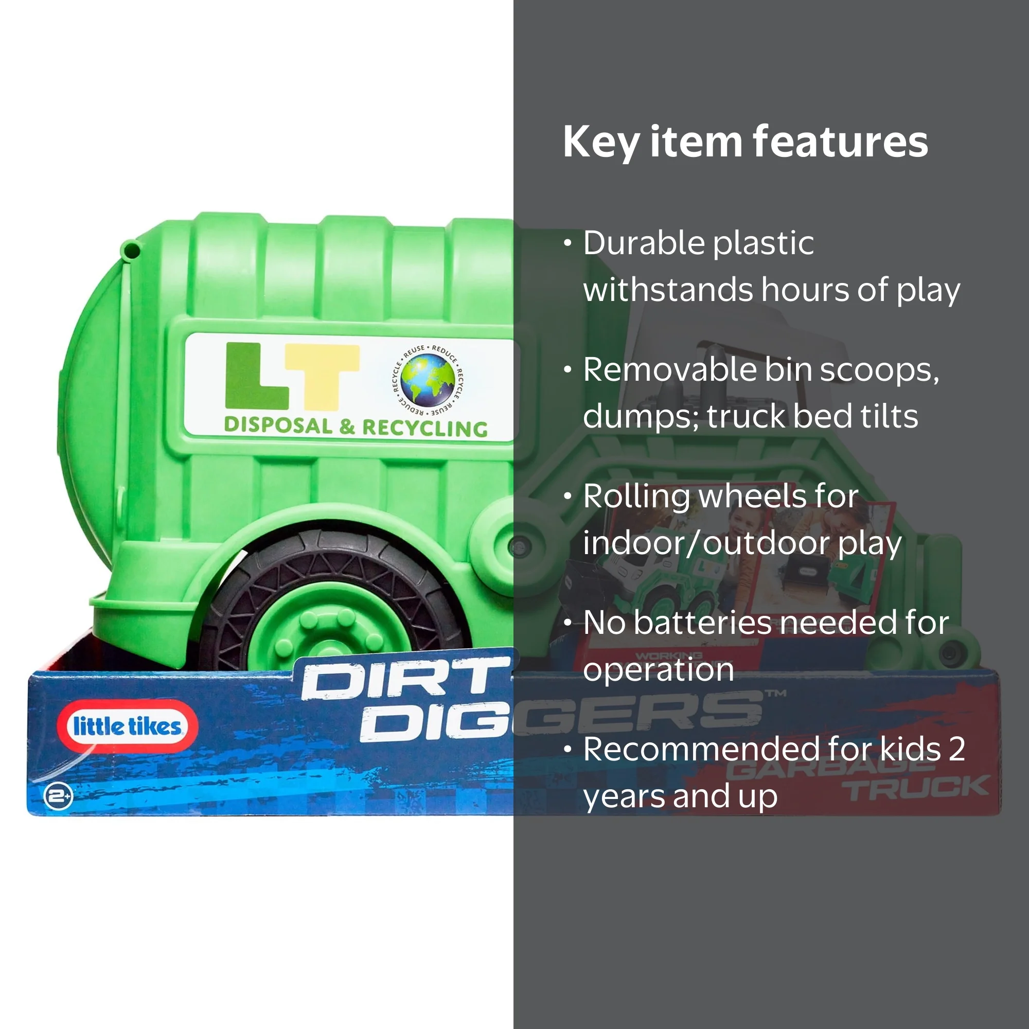 Little Tikes Dirt Diggers Garbage Truck, Play Vehicle with