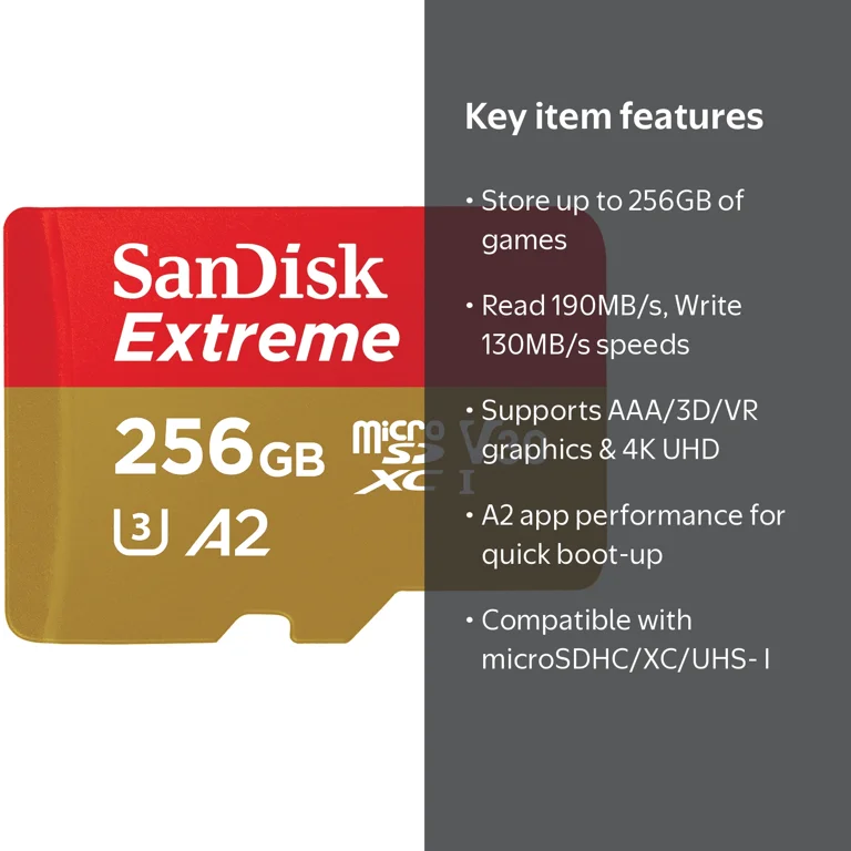 SanDisk, microSD Memory Card, 256GB Extreme, for Mobile Gaming