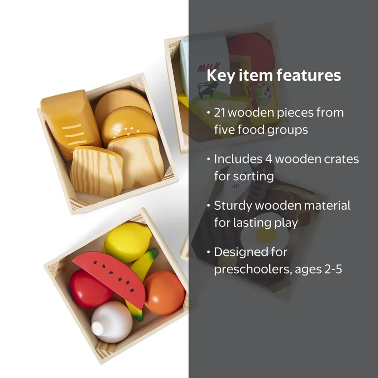 Melissa & Doug Wooden Food Groups Set with 21 Pieces and 4 Crates Melissa & Doug Wooden Food Groups Set with 21 Pieces and 4 Crates