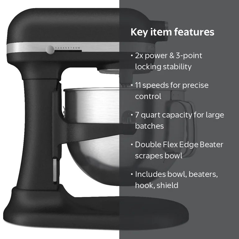 KitchenAid, 7 Quart Bowl-Lift Stand Mixer, KSM70SKXX, Cast Iron