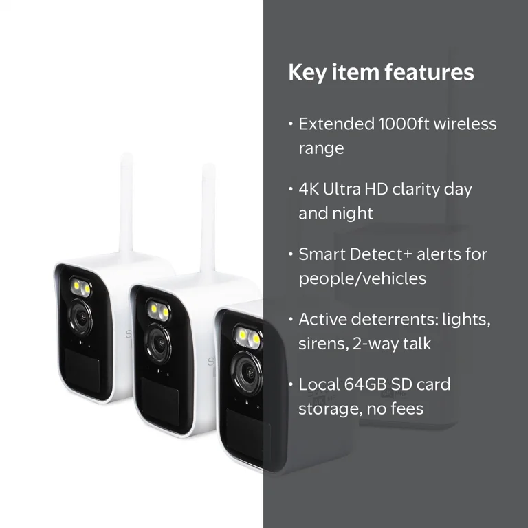 Swann MaxRanger Mini 4K Wireless NVR Security System, 3-Pack