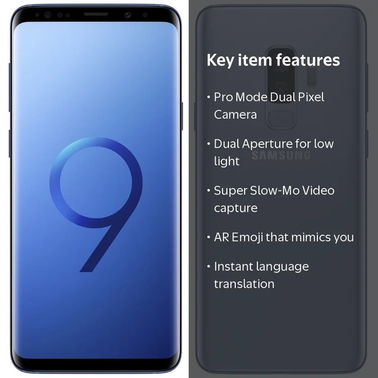 Restored SAMSUNG Galaxy S9 Unlocked, 64GB, Coral Blue (Refurbished