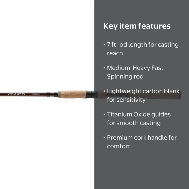 shimano clarus spinning rod 7 medium CSS70MLF Rods by SHIMANO Shimano Fishing CLARUS 70 MH