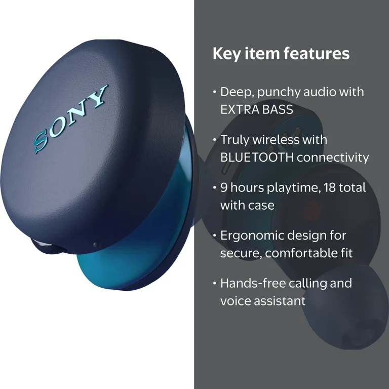 Sony WF-XB700 Truly Wireless Headphones with Extra Bass - Walmart.com