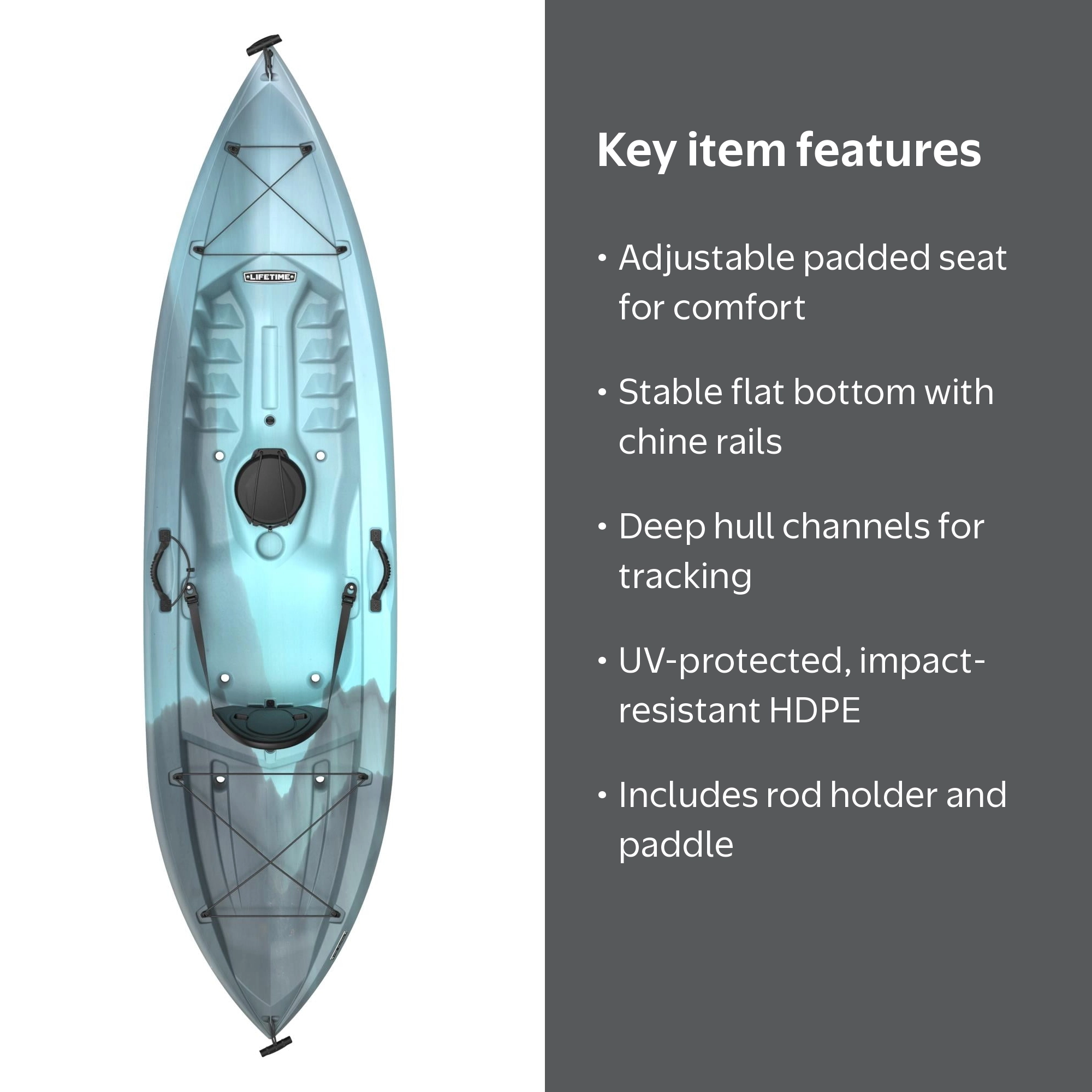 Lifetime Tahoma 10 ft Sit-On-Top Kayak with Paddle, Arctic Fusion