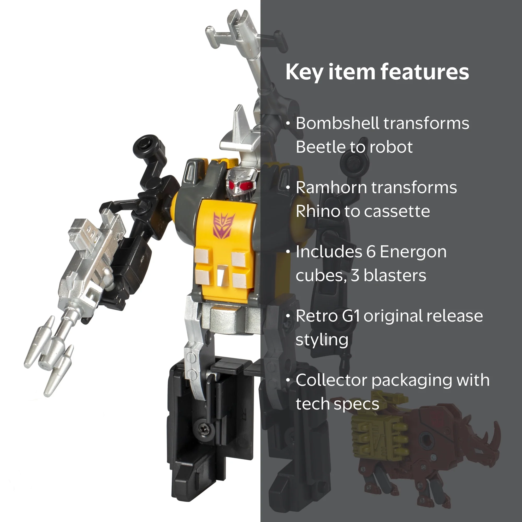 Transformers Retro 40th G1 Bombshell & Ramhorn 5 & 2” Action