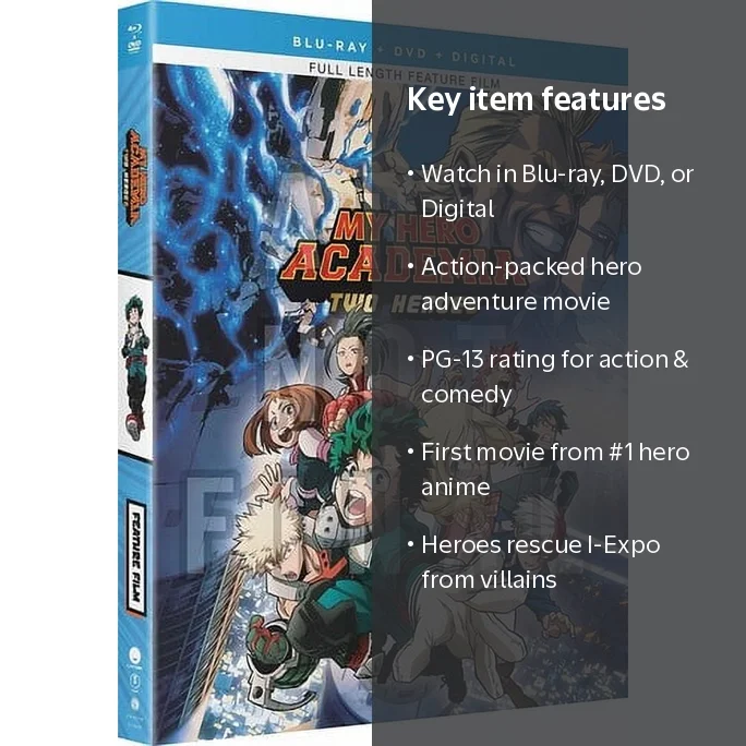 Sony, My Hero Academia: Two Heroes Blu-ray DVD Digital Copy, PG-13