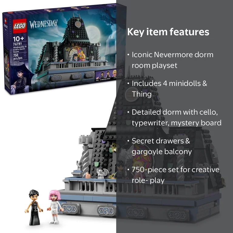 LEGO Wednesday and Enid Dorm Room Playset with 4 Minifigures LEGO Wednesday and Enid Dorm Room Playset with 4 Minifigures