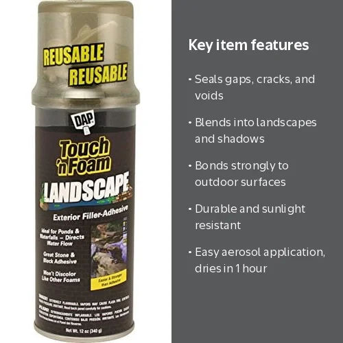 DAP Touch 'n Foam Landscape 12 oz. Exterior Filler Adhesive, Black