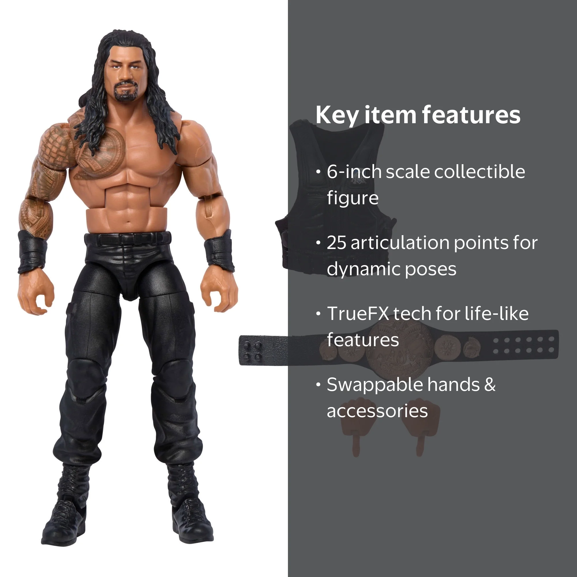 WWE Elite Roman Reigns Action Figure, Greatest Hits 2025, 6-inch