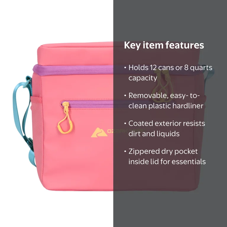 Ozark Trail Coated Soft Side Cooler with Removable Hardliner, 12
