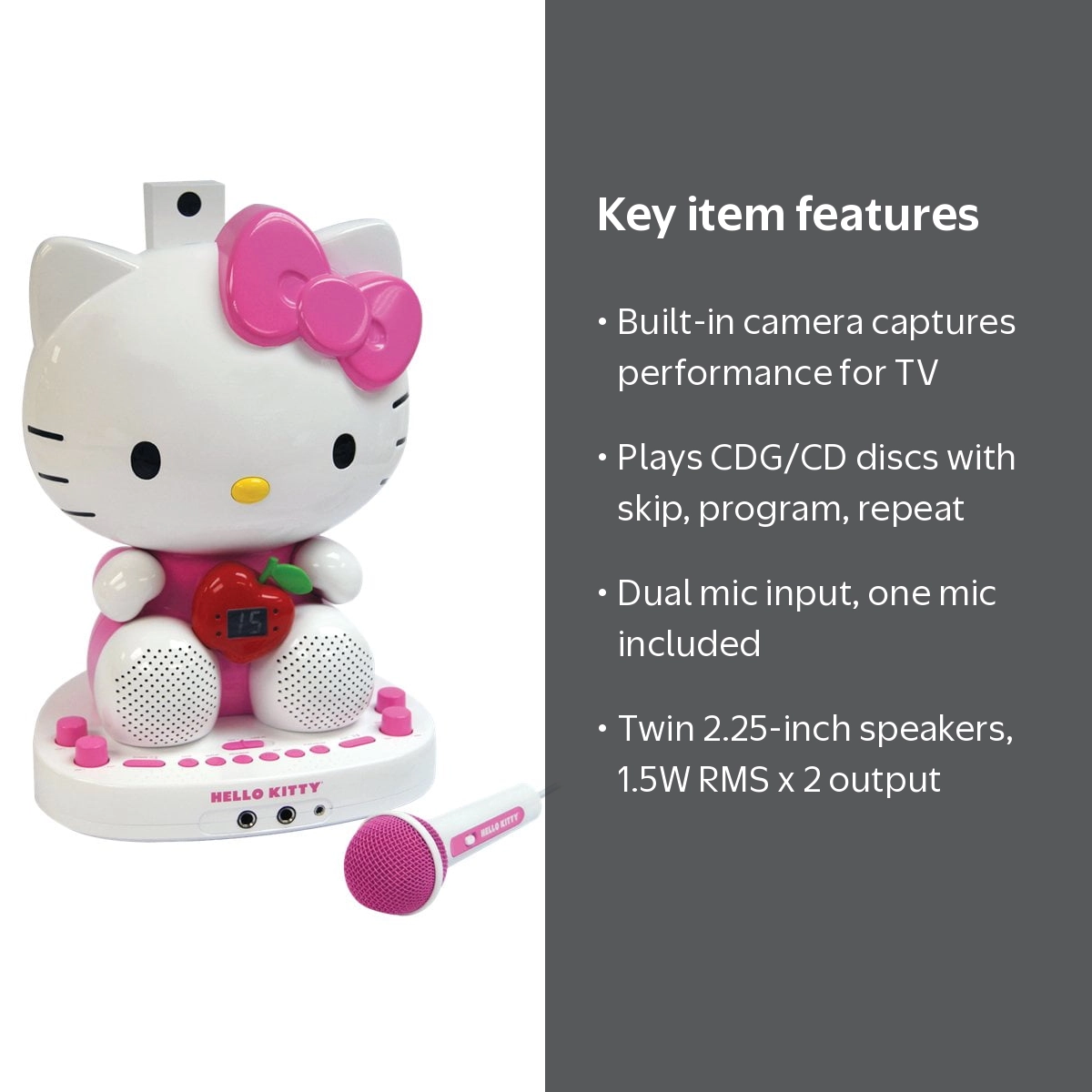 Hello Kitty KT2007 Karaoke System with Built-In Video Camera