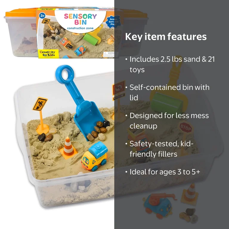 Creativity for Kids Sensory Bin: Construction Zone Playset
