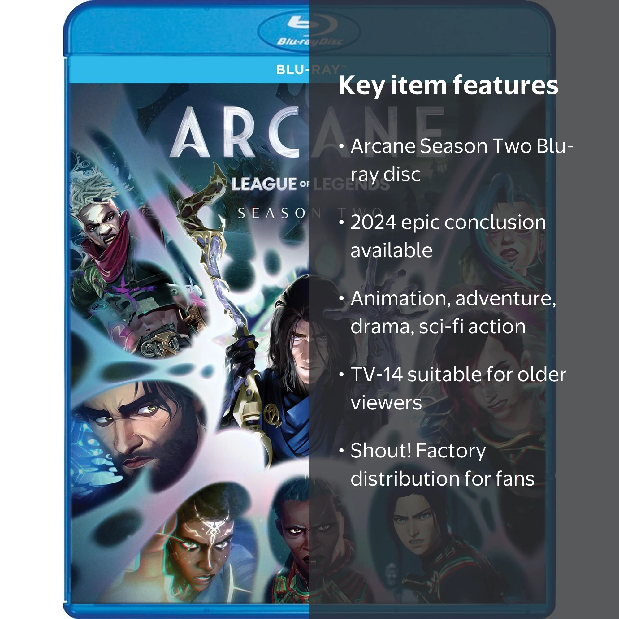 SDS, Arcane League of Legends Blu-ray, Season Two, Rated TV-14