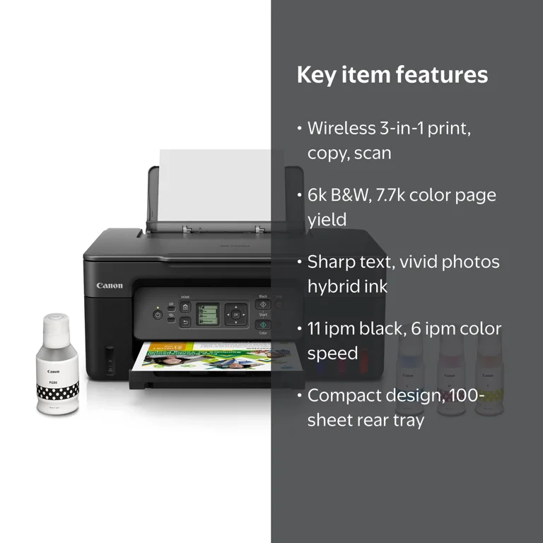 Canon MegaTank PIXMA G3272 All-In-One, Wireless Color Inkjet