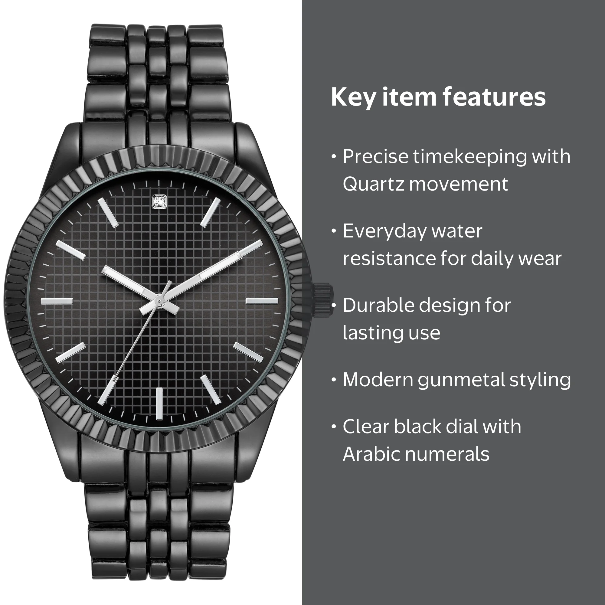 George Black Gunmetal Men's Analog Watch, Durable Design - Walmart.com