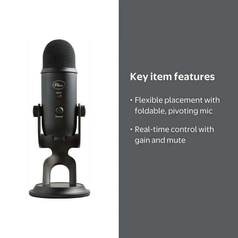 Blue Microphones Yeti Blackout Microphone Bundle, Creator/Producer