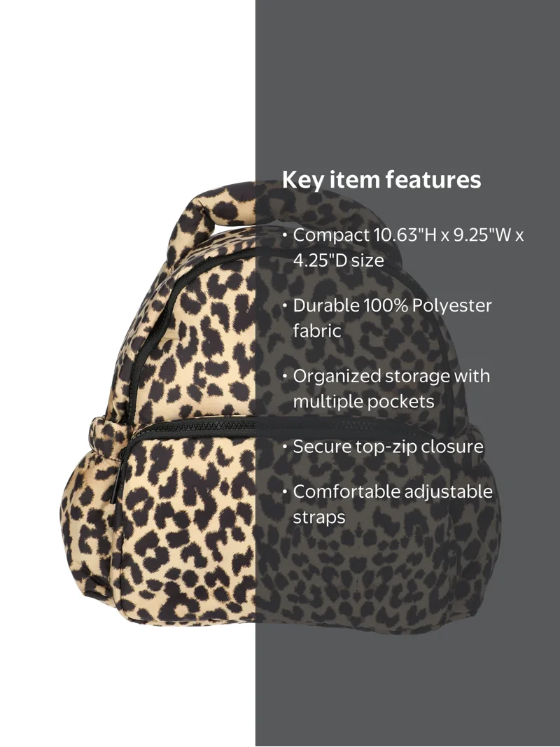 animal print mini backpack Rainbow Leopard Backpack, Women Men Ladies Purse Books School College Canvas Side Pockets Aesthetic Bag Leather Handles offering a hands Animal Print Canvas Mini Backpack