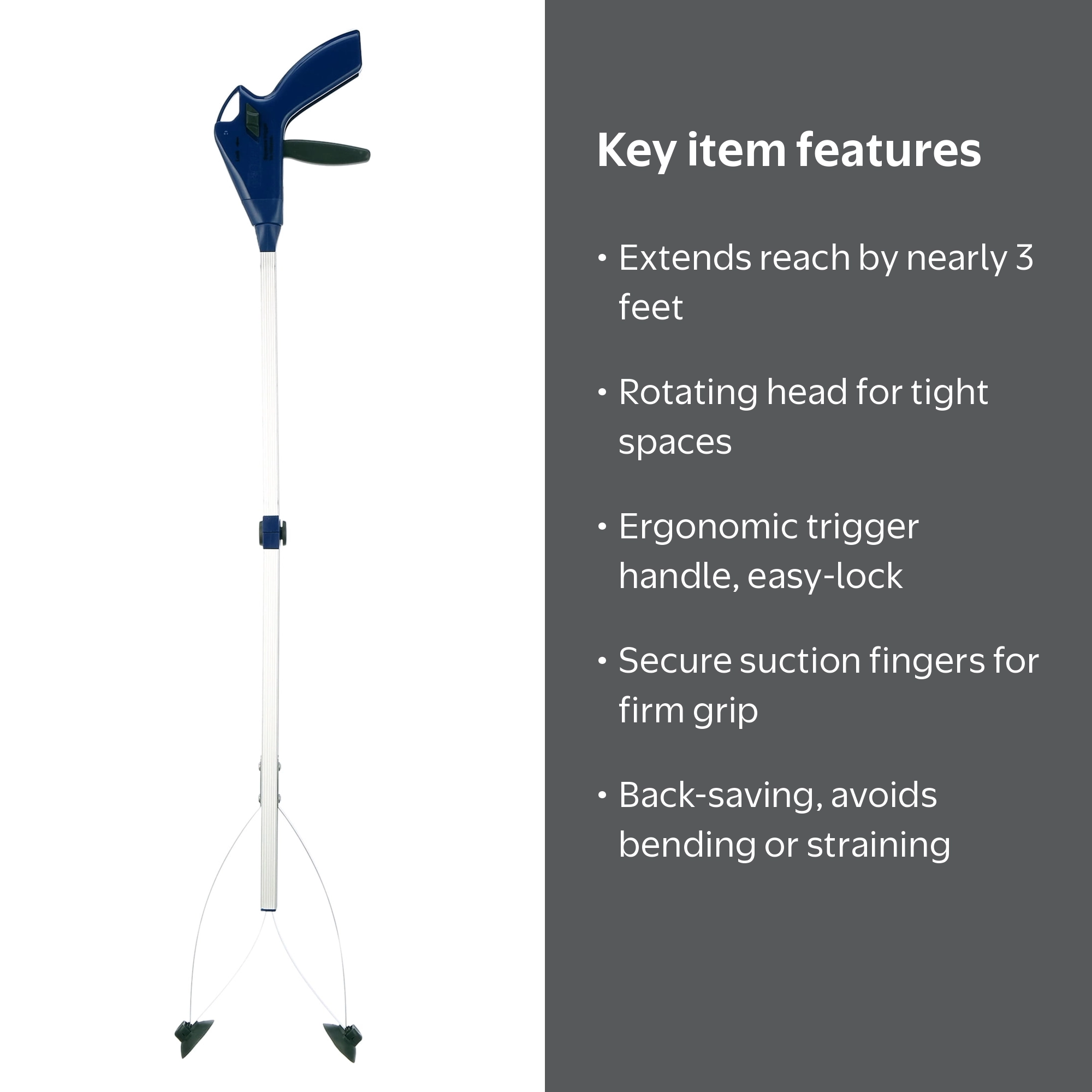 Gopher II Deluxe Pick Up & Reaching Aid, Blue, as Seen on TV HSA