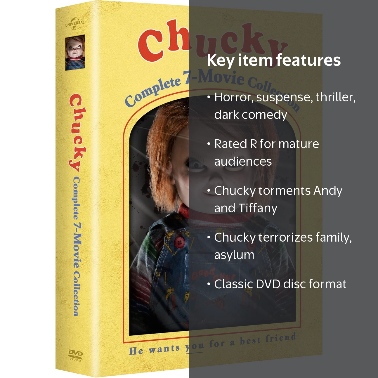 Free Shipping! SDS Chucky 7-Movie Collection DVD, Child's Play