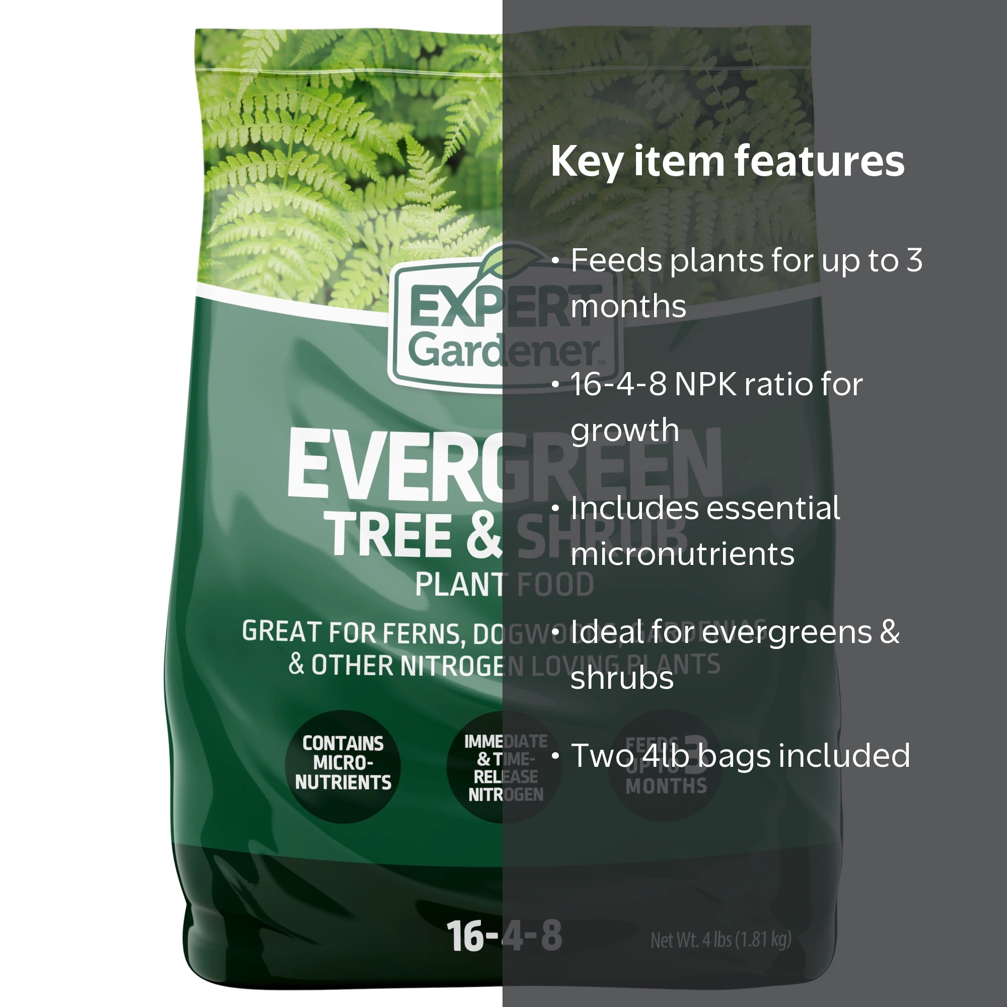 2 pack) Expert Gardener Evergreen Tree and Shrub Plant Food, 16-4