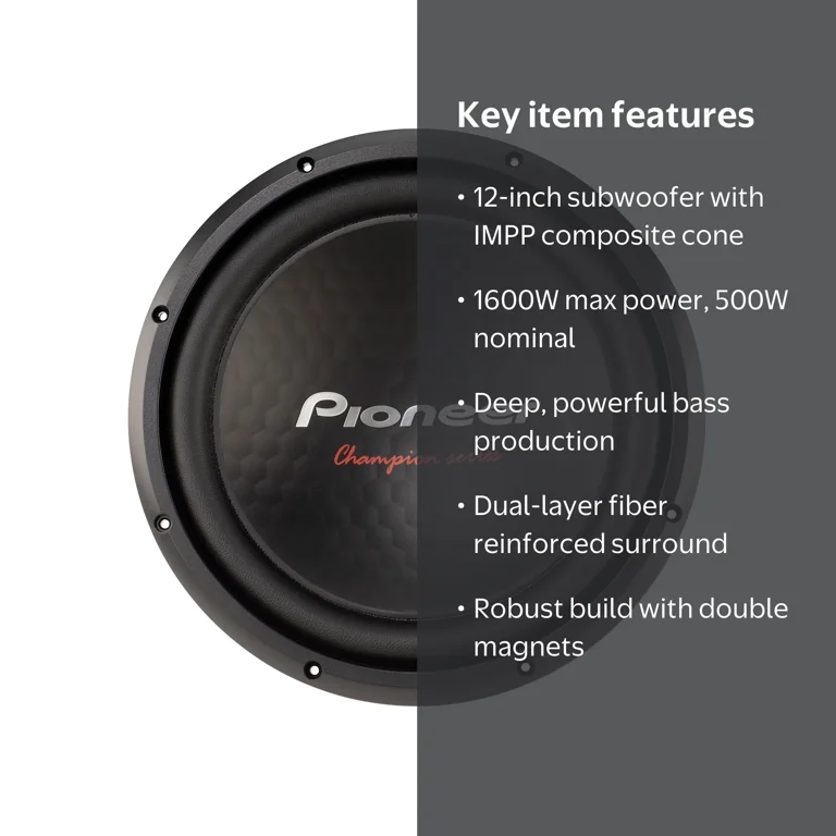 Pioneer, Subwoofer, TS-A301S4, 12-inch single-voice coil 4-Ohm