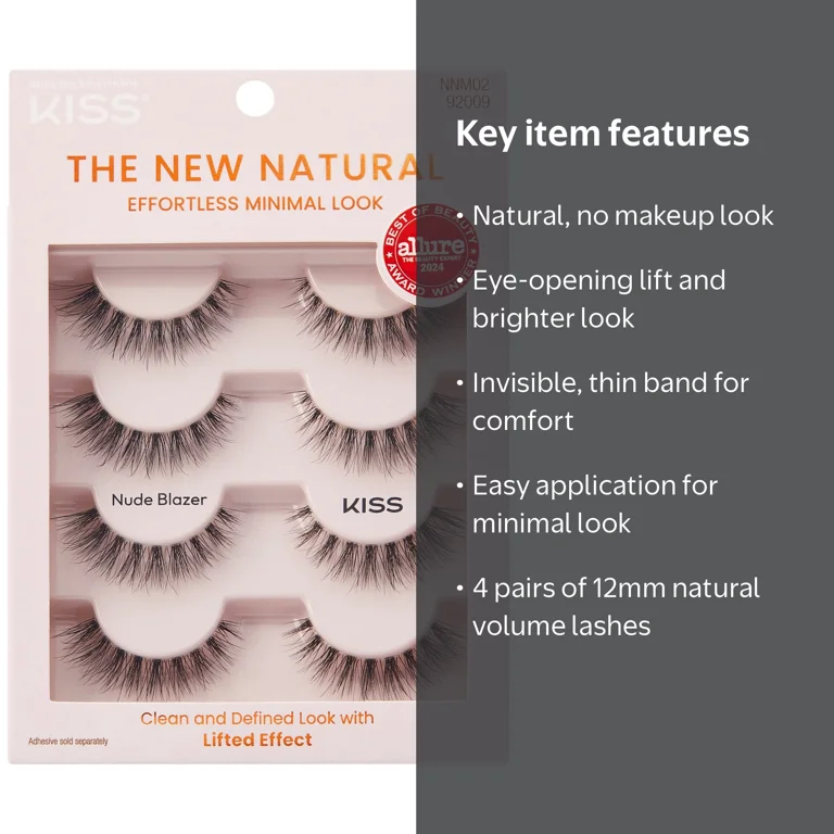 NA06　メイクBOX4個 Kiss, False Eyelashes, 4 Pairs, Natural Volume Full Strip