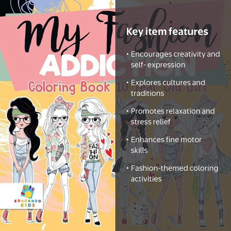 My Fashion Addiction Coloring Book 10 Year Old Girl (Paperback