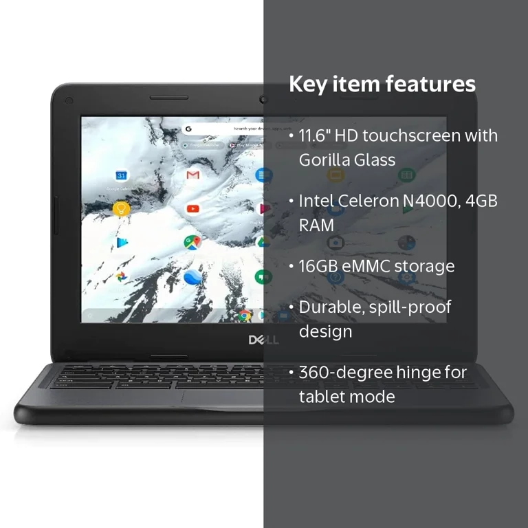 Dell Chromebook 3100, 11.6-inch Touchscreen 2 in 1, Intel Celeron