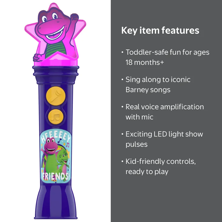 master Barney サイズ1 Barney Sing Along Microphone, Includes Built-in Music and Lights