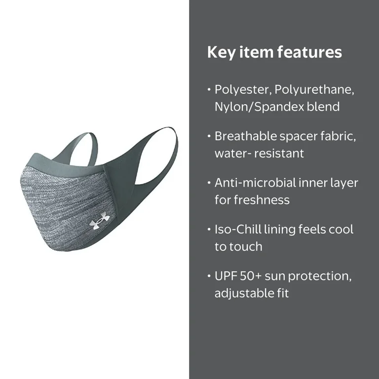 Under Armour Adult Unisex UA Sports Mask + ISO-Chill Face Mask